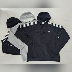 Adidas Hoodie Sweatshirt Black Gray Grey Size Mens Small